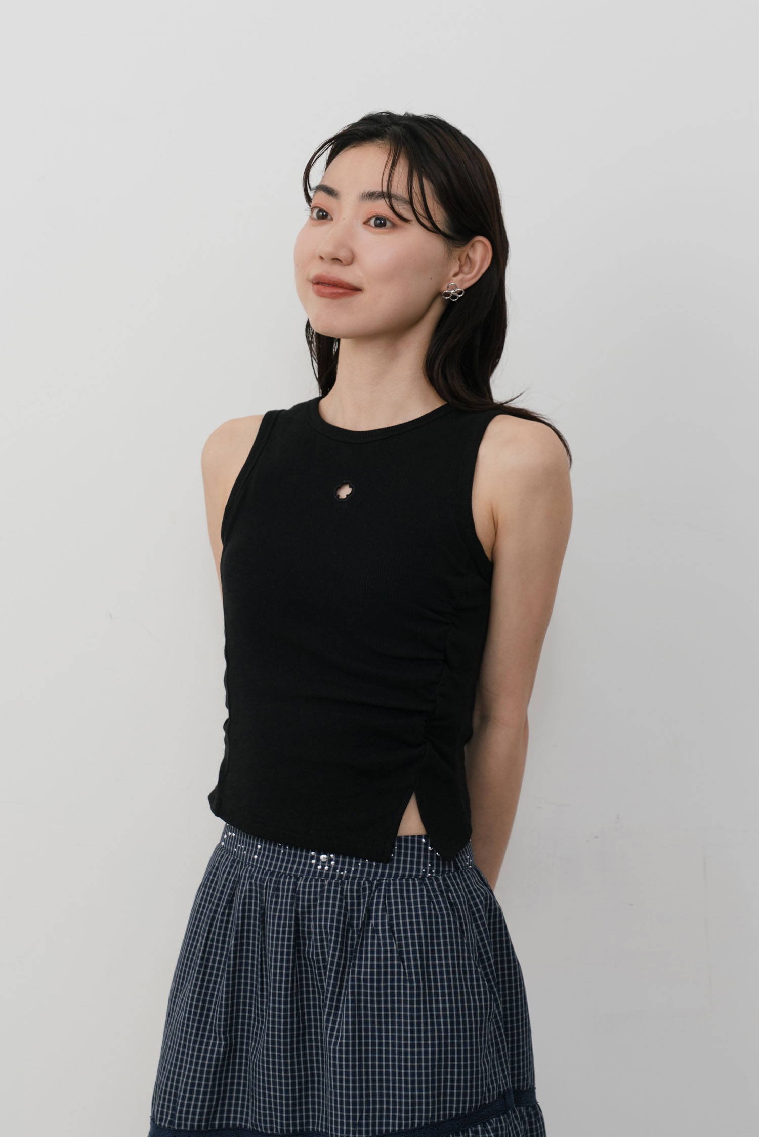 簍空小花長版BraTop