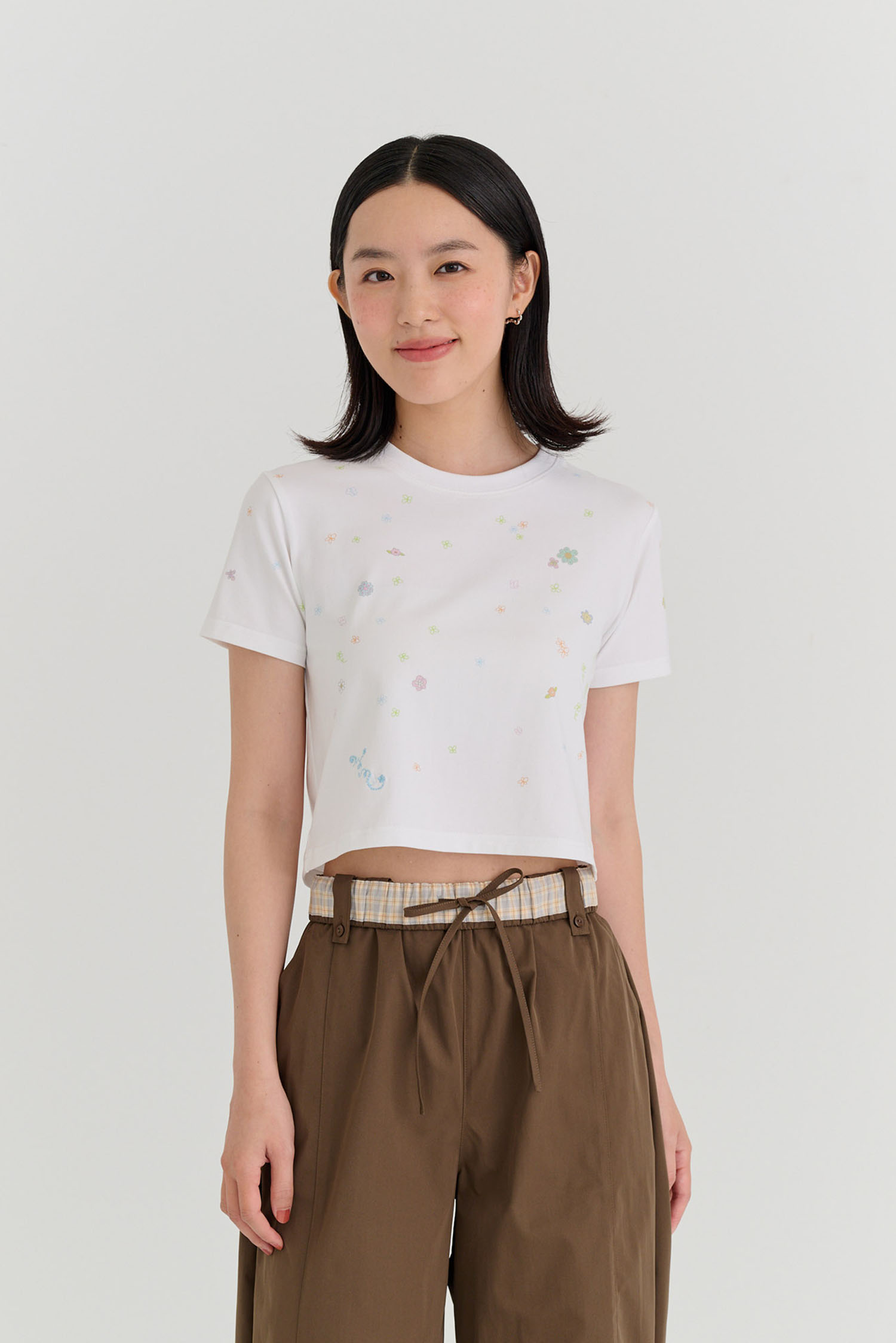 隨筆塗鴉小花合身T