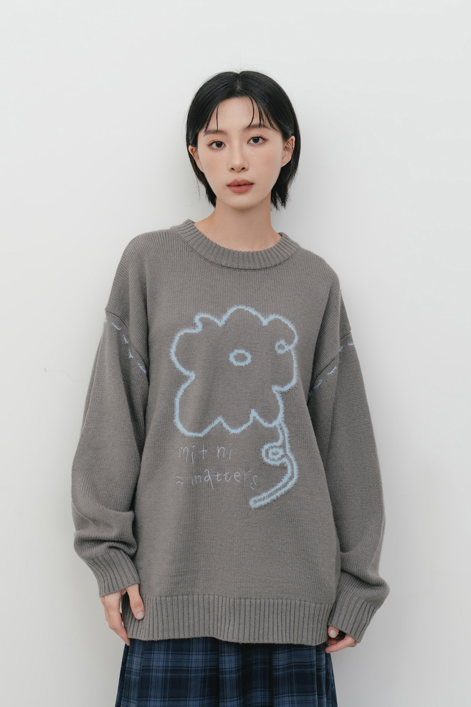 隨手筆畫花花針織上衣