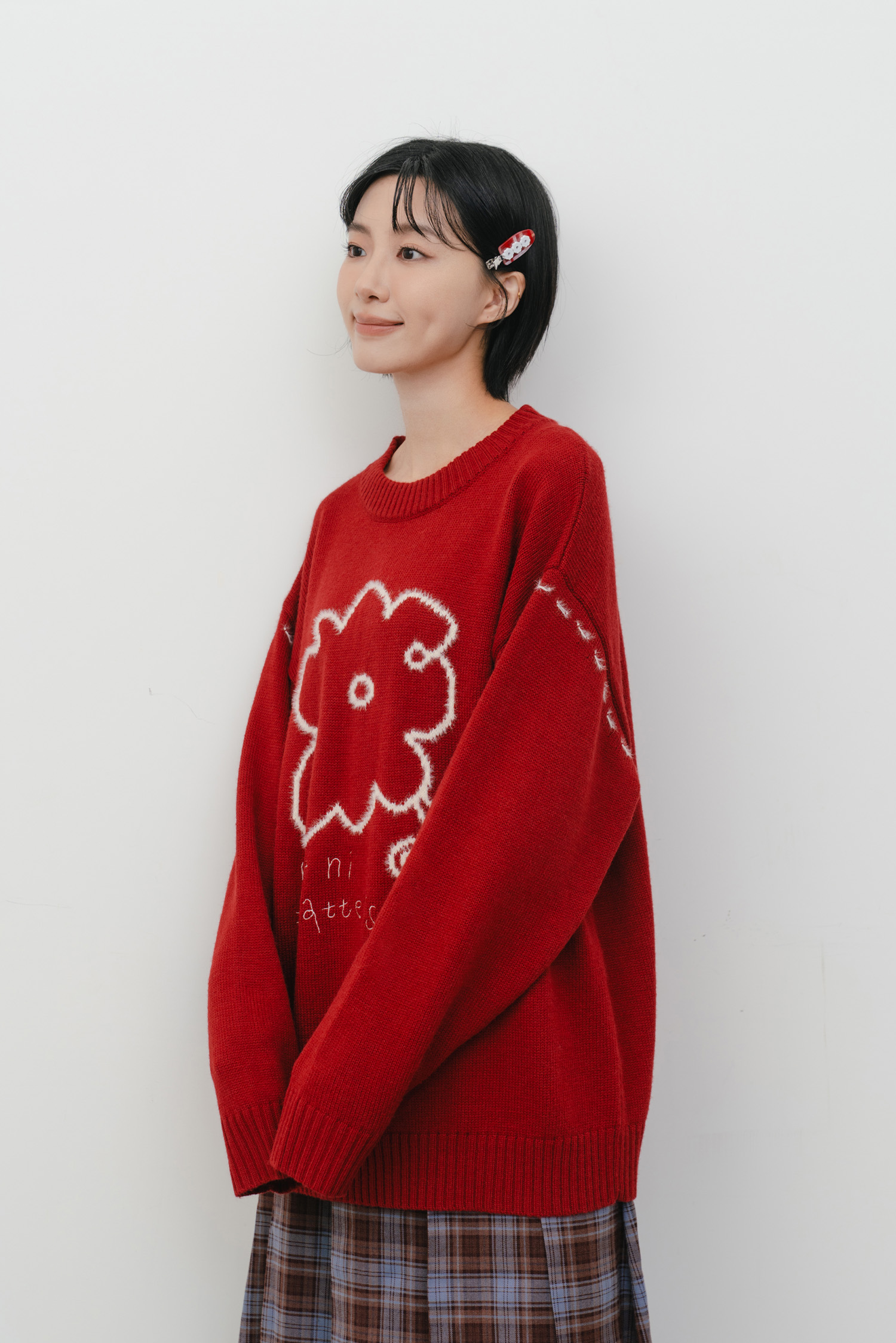 隨手筆畫花花針織上衣