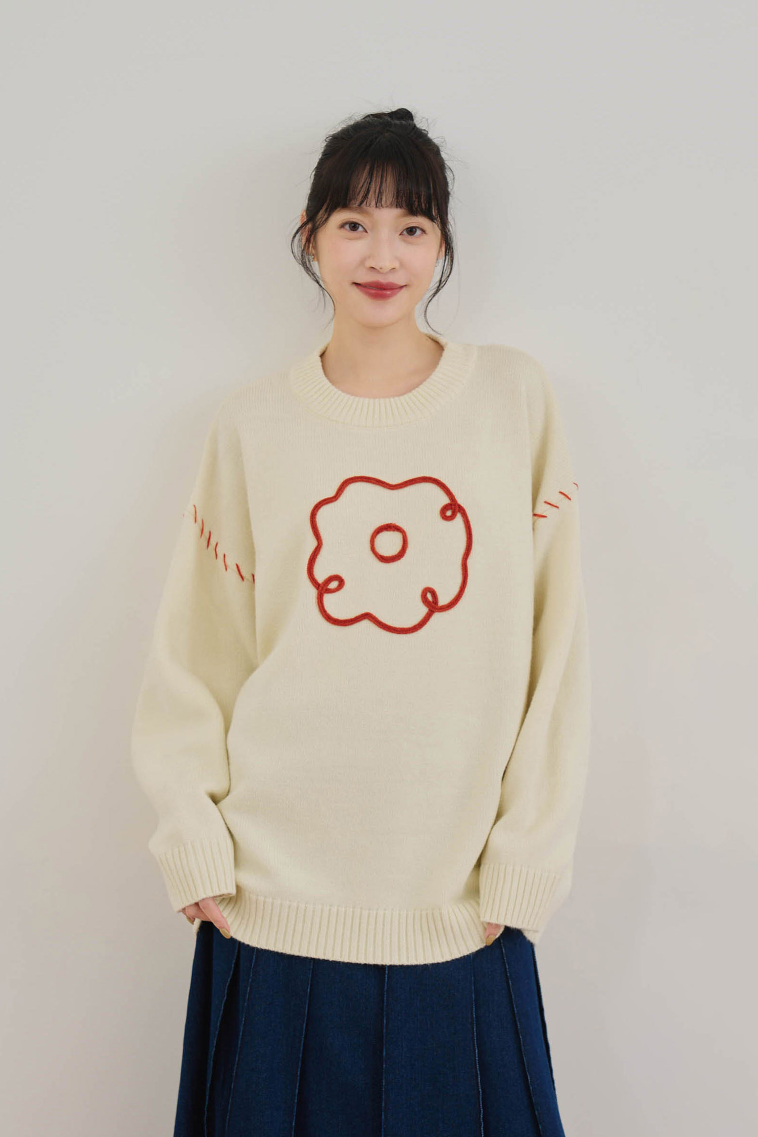 畫一朵花針織上衣