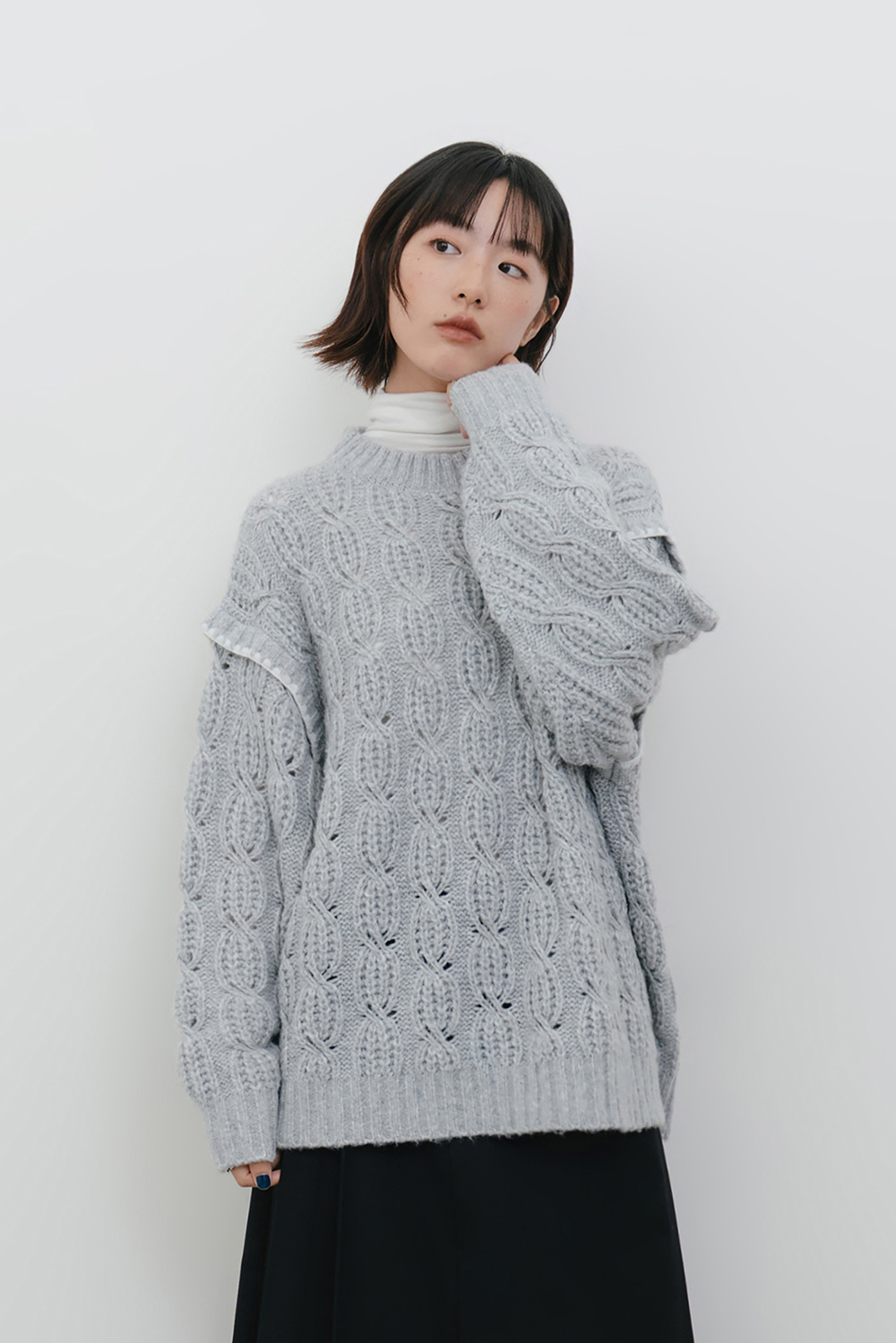 球球織紋羊毛上衣