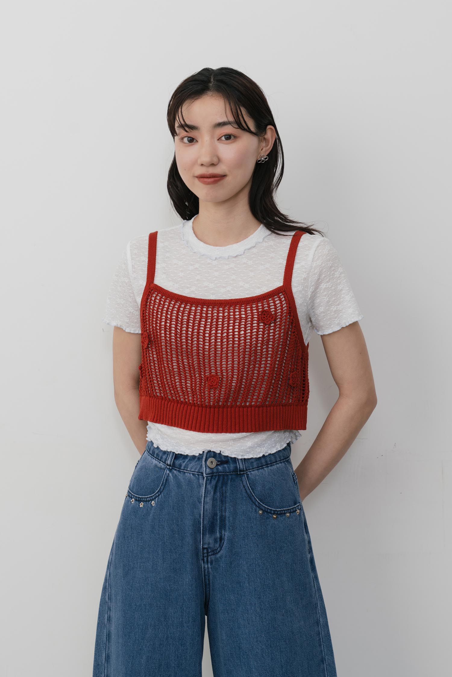 朵朵小花針織背心