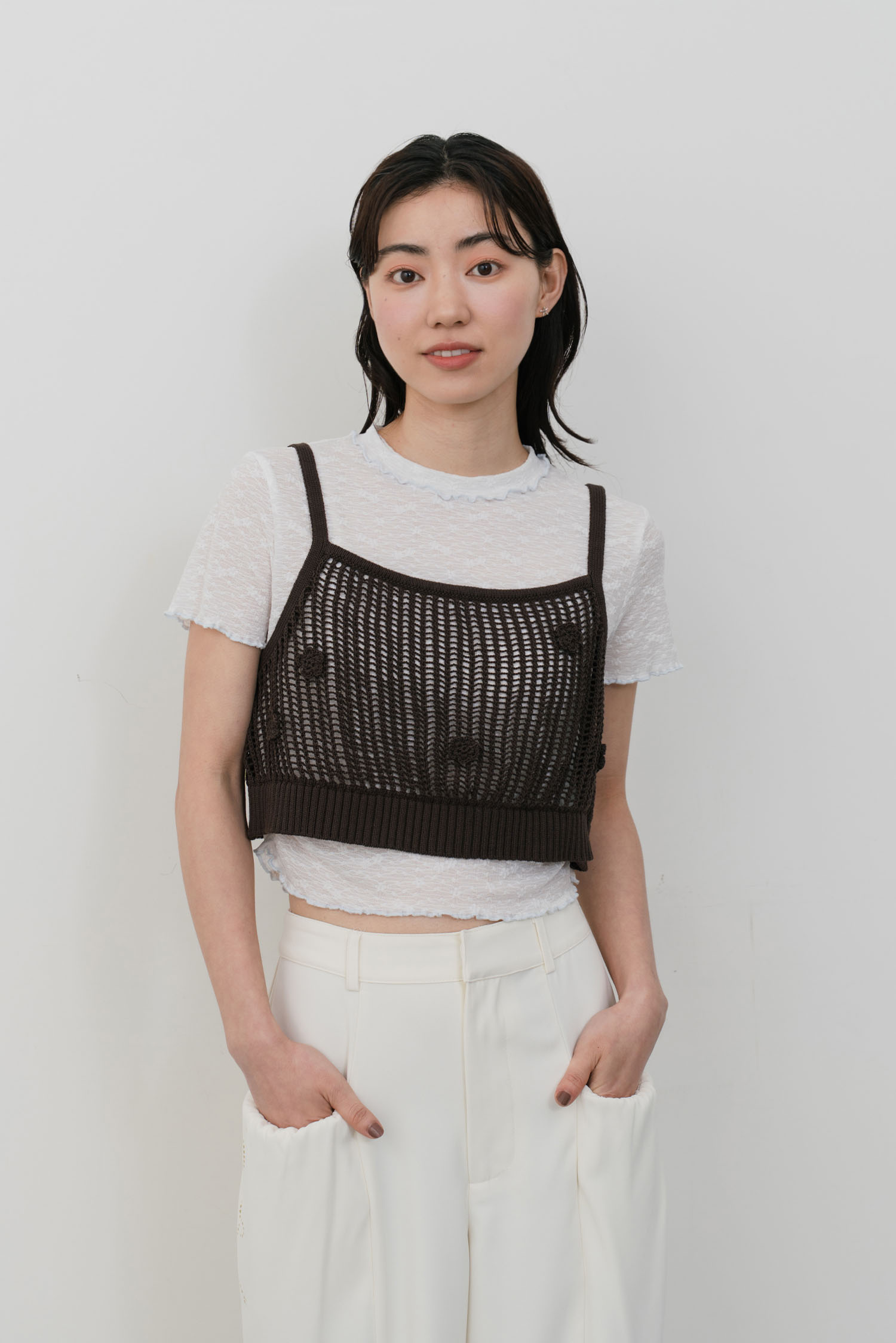 朵朵小花針織背心