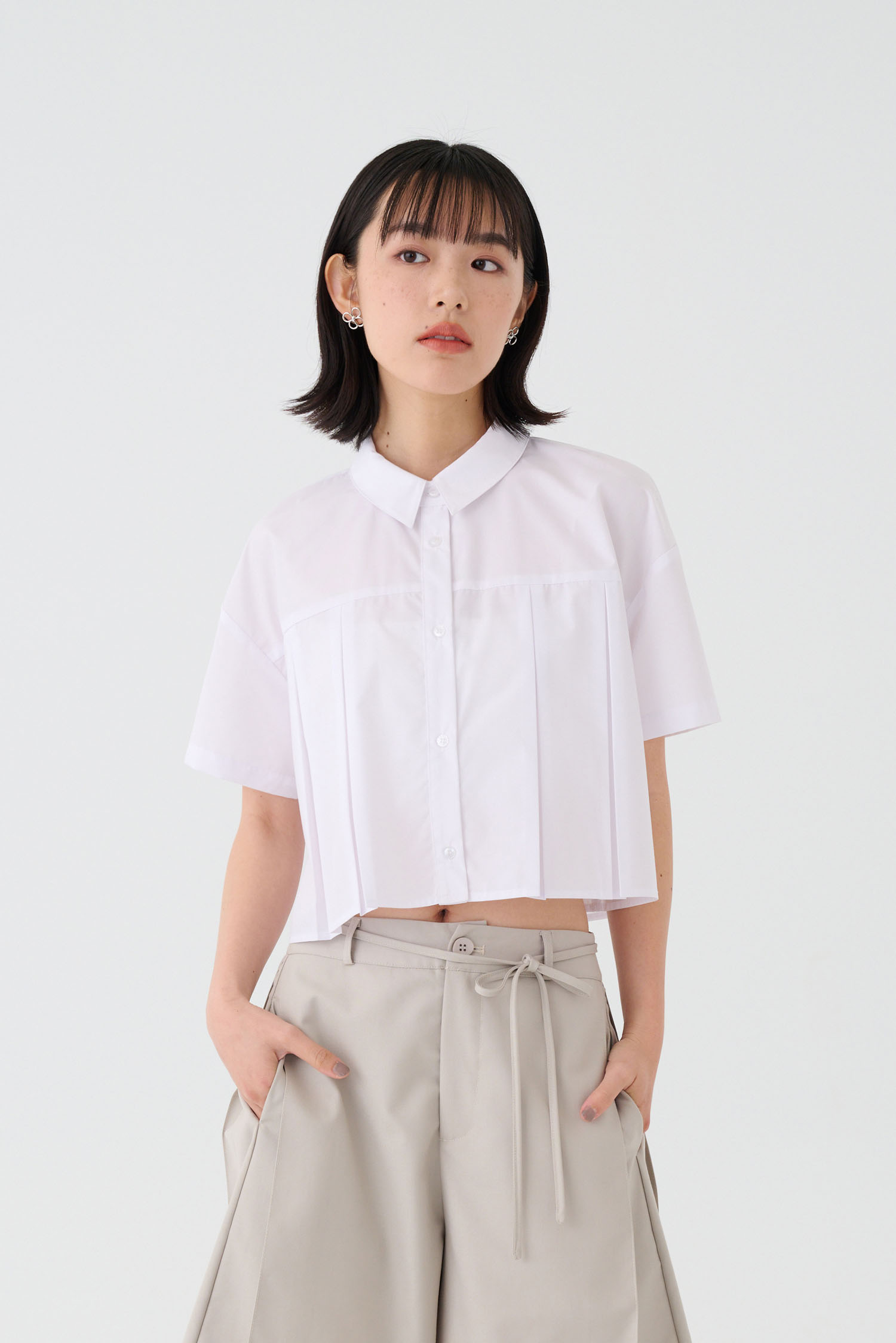 用心打扮短版襯衫