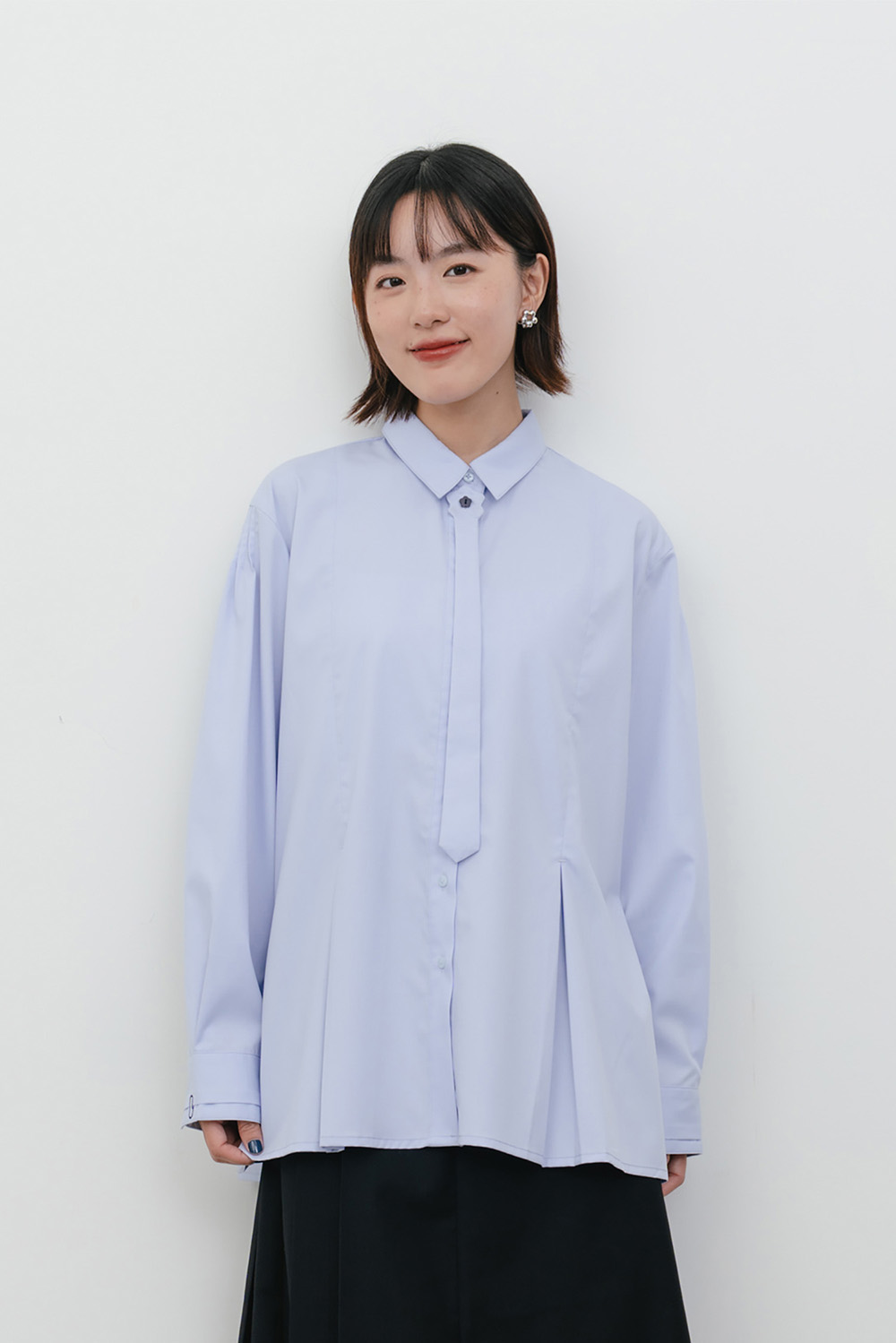 一秒下班小花領帶襯衫