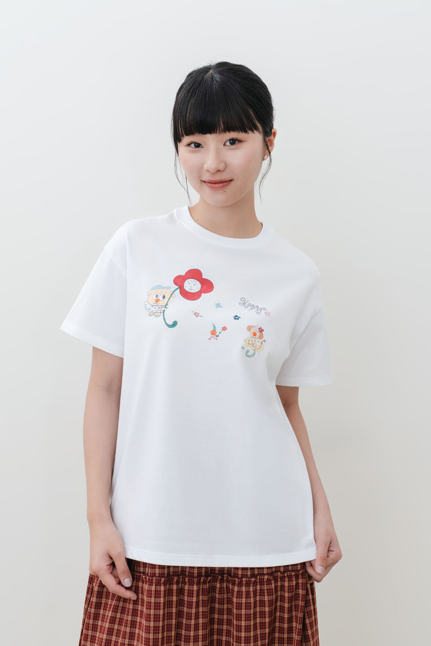 Happy小花寬鬆印花Ｔ