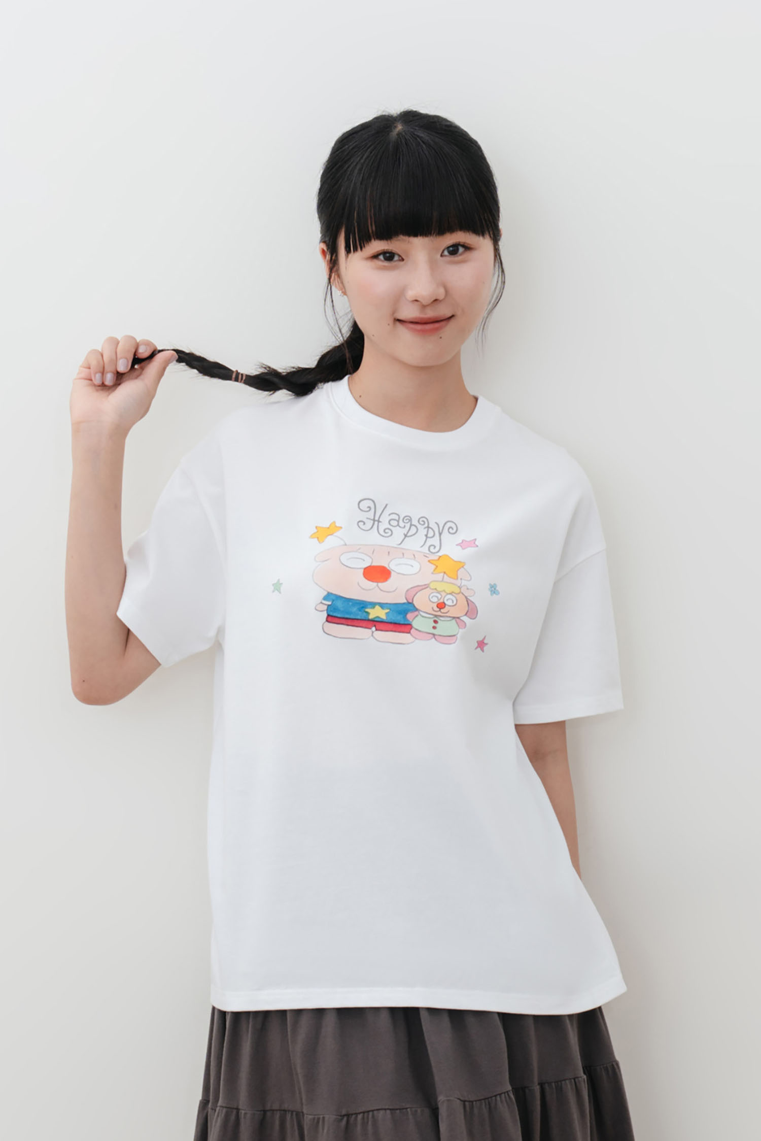 Happy星星寬鬆印花Ｔ