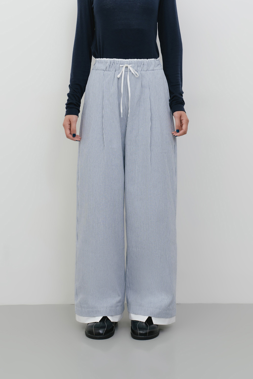 舒服上班牛津條紋褲