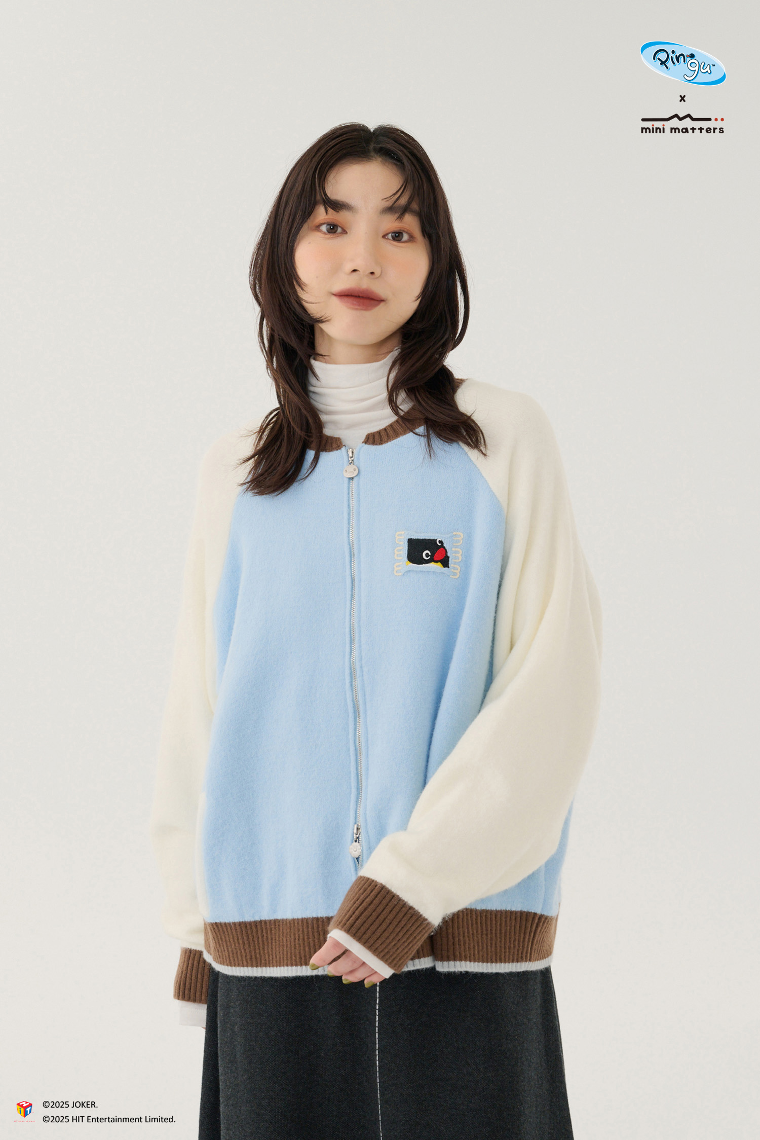 Pingu針織棒球外套