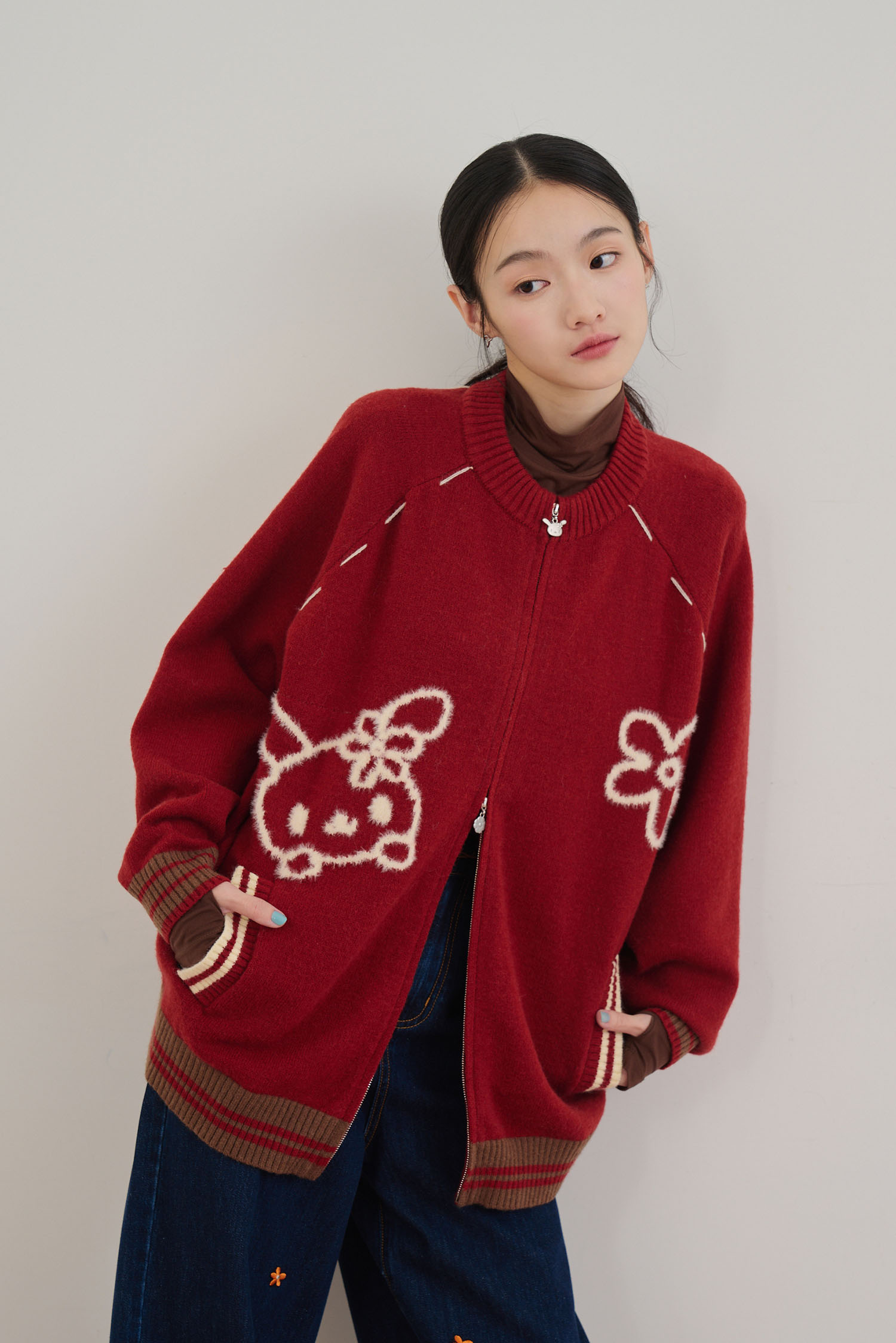 花小兔針織外套