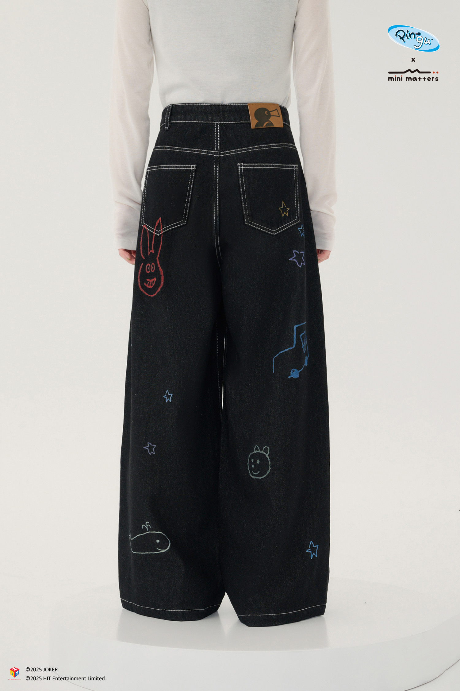 Pingu塗鴉牛仔褲