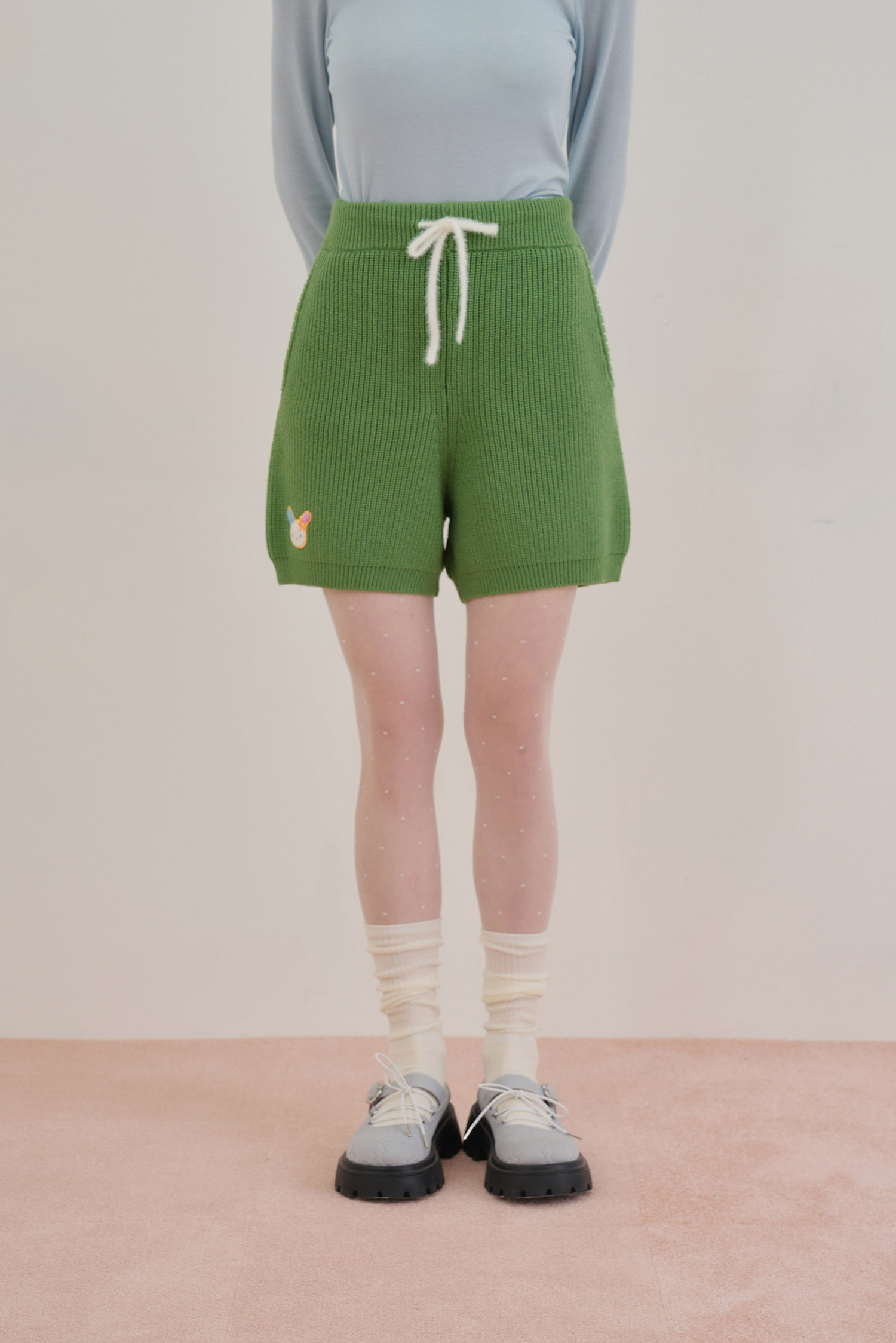 花小兔針織短褲